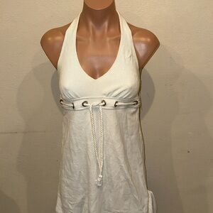 NWT Nautica bikini swimsuit cover up halter dress size XS white